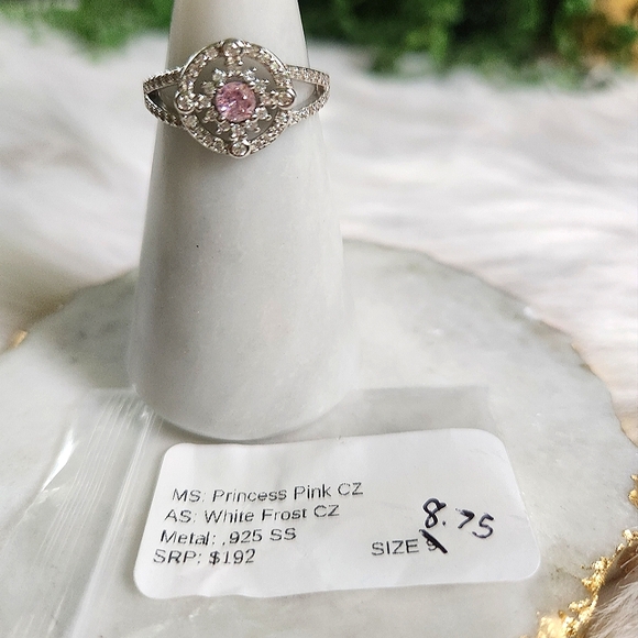 NWT Ryze Princess Pink Cubic Zirconia .925 Sterling Silver Ring - Size 8.75 - Picture 6 of 8
